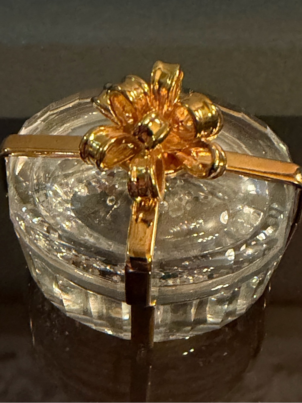 Swarovski Collectible Gift Box with Loose Crystals and Gold Ribbon Trim